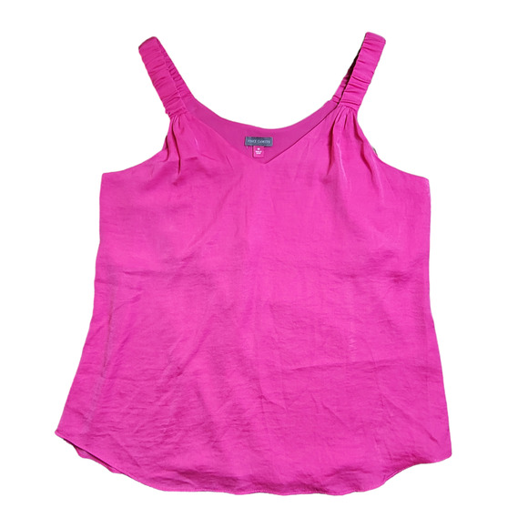 Vince Camuto Sleeveless Ruffle Strap Rumple Tank Fuchsia Women's Size M - Picture 4 of 10